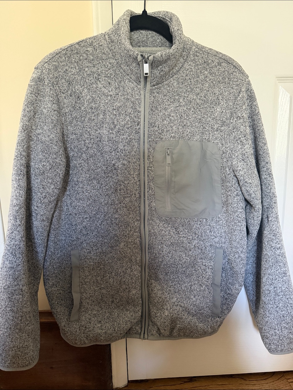 Old Navy Light Gray Full-Zip Men's Sweater Jacket